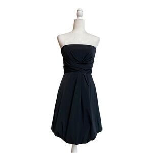 White House Black Market Black Bubble Hem Strapless Women Size 4 Cocktail